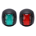 Miniatyrbillede 1 af 8: 2 stk. Marinbåd Yacht Signal Lys LED Navigation Bågl lampe rød grøn skibsbord lys til sejlads DC 12V-24V 3W sort