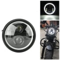 Pikkukuva 1 / 5: Pyöreä 6,5 tuuman LED-moottoripyörän etuvalo, 12V moottoripyörän etuvalon lamppu Spottivalo Sportster Cafe Racer Bobberille