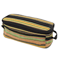 Miniatyrbilde 2 av 8: Camping Kokekar Holder Etnisk Stil Lerretet Multifunksjonell Grønn Stripe Designet Servise Oppbevaringspose for Utendørs Reise
