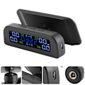 Miniatyrbild 8 av 8: Solcellsdriven Däcktrycksövervakningssystem LCD-display Bil TPMS med Extern Sensor Klocka Design