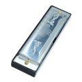 Pikkukuva 8 / 8: Harmonica 10 Hole 20 Tune C Key Professional Standard case kotelolla lapsille aloittelijoille hopea