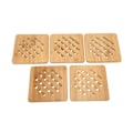 Miniatyrbillede 6 af 8: 5 stk Bambus Hot Pad Bordsmåtte Bambus Trivet Gryde Måtte Varmebestandig til Varme Retter Gryde Skål Tekande Kvadratisk 15CM
