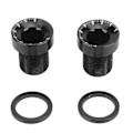 Miniatyrbillede 1 af 8: 2 stk. Cykelkrankbolt Spline Mittaksel Aluminiumlegering Højstyrke Antikorrosion Robust Holdbar Cykelkrankdæksel Sort