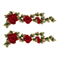 Miniatyrbild 1 av 8: 2 st Röda Blomsterbroderade Märken Delikata Blomdetaljer Stark Färg Stryk På Märken för Kläder Handväskor Hattar Byxor