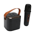 Miniatyrbillede 5 af 8: Karaoke Maskine Stereo RGB Lys Bærbar Bluetooth Højttaler med 1 Mikrofon til Hjemmefest Sort