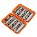 Miniatyrbilde 4 av 8: 40 stk. naturtro fluefiske fluer ørret fluer lokker kroker fluefiske kit boks gull & grønn