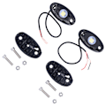 Miniatyrbilde 3 av 8: Par Rocklys Hvite 9LEDs IP68 Chassis Underglow Lampe Universell for Bil Lastebil ATV RZR UTV