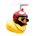 Miniatyrbilde 2 av 8: Gul Andedukk Ornament i Plast og Harpiks med Propeller, Designet for Bilhjelm, Dekorativ