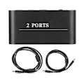 Miniatyrbillede 1 af 8: HDMI Switch Lille 2-i-1-ud 2-Port 4K Deling til USB Tastatur / Mus / Printer / Video