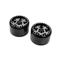 Pikkukuva 1 / 8: 2 kpl 2,2 tuuman RC alumiini Beadlock vanteet 5-puolainen metalli navat Axial SCX10 1/10 RC Crawler autolle Musta