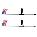 Miniatyrbillede 5 af 8: 2 stk. solcelledrevet havelampe i form af det amerikanske flag til udendørs landskabsbelysning, hvidt lys