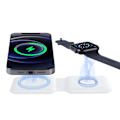 Miniatyrbillede 1 af 5: Apple MagSafe Duo - Trådløs oplader med hurtig opladning, Type-C vægoplader, kompatibel med iPhone, AirPods og ur