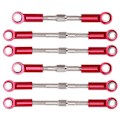 Pikkukuva 8 / 8: RC-metalliohjausvarsi Ohjausservolinkit Parallellitangot WLtoys 144001 124018 124019 1/14 RC-autolle Punainen