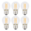 Miniatyrbillede 1 af 8: 6 stk. G45 E27 LED-pære Transparent dæmpbar glødetrådspære til lysekrone bordlamper varmt lys 4W 220V