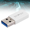 Miniatyrbild 5 av 8: 3 st USB3.0 Hane till Typ C Hona Adapter Kontakt Universal Elektronisk Omvandlare (Vit)