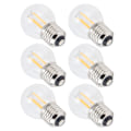 Miniatyrbillede 7 af 8: 6 stk. G45 E27 LED-pære Transparent dæmpbar glødetrådspære til lysekrone bordlamper varmt lys 4W 220V