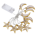 Miniatyrbillede 2 af 8: 1,5M 10LED Ramadan Lys Eid Streng Lys Måne Stjerne Festival Dekoration Lys til Soveværelse Fest