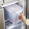 Miniatyrbillede 7 af 8: Multi Layer Hjemmelavet Frossen Isblokform Køleskab Isboks med Låg Hjem Isboks