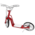 Miniatyrbillede 2 af 8: Rød Model Scooter 1:10 Skala Robust Legering Udsøgte Farver Høj Simulation Iøjnefaldende Støbt Scooter til Bord Bil