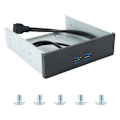Miniatyrbillede 1 af 8: Højhastigheds 20Pin 2-Port USB 3.0 Hub Optisk Disk Drev Frontpanel