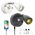 Miniatyrbillede 5 af 8: DC12V-24V Læselampe RV Båd LED Senglampe 3 Farver Dæmpbar med Touch Switch USB Opladningsport