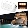 Miniatyrbillede 6 af 8: 12V DC LED Gangstilyslys Oval Form 3 Lampeperler IP67 Vandafvisende til Marinebåd RV Varmt Hvid