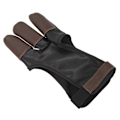 Miniatyrbillede 3 af 8: PU Læder Bueskydnings Handske Finger Tab til Recurve Compound Bow
