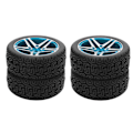 Miniatyrbilde 3 av 8: 4 stk RC-hjul og dekksett aluminium hjulnav gummidekk for HSP 94122 94123 TT01 WF06 1/10 RC bil crawler blå
