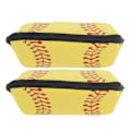 Miniatyrbilde 5 av 8: Baseball Print Neopren Vanntett Sminkepung - 2ST Gul
