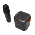 Miniatyrbillede 2 af 8: Karaoke Maskine Stereo RGB Lys Bærbar Bluetooth Højttaler med 1 Mikrofon til Hjemmefest Sort