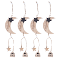 Miniatyrbilde 1 av 8: 4 stk. Eid Måne Ornament Tre Måne Stjerne Slitesterk Utsøkt Design Tre Måne Stjerne Anheng for Hjemmefest Kontor