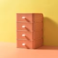 Miniatyrbillede 5 af 8: Skrivebordsopbevaringsboks Stærk Holdbar PP Stakbar Stor Kapacitet Stilfuldt Udseende Lille Skuffearrangør til Husholdningskontor Orange