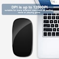 Miniatyrbillede 8 af 8: TM‑823 Høj Sensitivitet 1200DPI 2.4GHz Trådløs Touch Mus Præcis Positionering til Laptop Note Sort