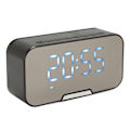 Miniatyrbild 4 av 8: Bluetooth-högtalare med digital väckarklocka, temperaturvisning, röstmeddelande, FM-radio, spegelväckarklocka, svart