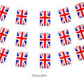 Miniatyrbillede 4 af 8: Union Triangular Vimpler 25stk Britiske Flag 70-års Jubilæum England Flag Vimpler til Dronningens Platin Jubilæum Pub Royal Fest Dekoration