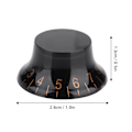 Miniatyrbilde 2 av 3: 4 stk Speed Tone Volumkontroll Knapper for EPI LP Elektrisk Gitar (Svart+Gull)