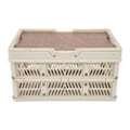 Miniatyrbillede 2 af 8: Camping Picnic Kurv Foldbar Stor Kapacitet Multifunktion Håndholdt Camping Opbevaringskurv Camping Opbevaringsboks Grå Hvid M