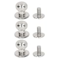 Miniatyrbild 5 av 8: 200 Set Munknit Högglans Glattare 10x8mm Utsökt Hantverk Läder DIY Hantverksmaterial för DIY Kläder Väskor Silver