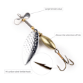 Miniatyrbillede 8 af 8: 5 stk 9,8 cm fiskeblink med roterende paljet, hårdmetal fiskegrej sæt til basørred laks gedde Ferskvands saltvand