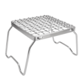 Miniatyrbillede 5 af 8: Lejrbrand Grillstativ Rustfrit Stål Foldbar Justerbar Udstyr Bærbar Minigrill BBQ Grillstativ til Camping Picnic