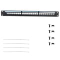 19-tommers 24-port monterbart data patchpanel CAT6 nettverkskabelstativ (moduler ikke inkludert)