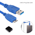 Miniatyrbild 7 av 8: USB Datakabel USB3.0-A/B Micro A/B Hane för Dator PC Skrivare Hårddisk 1m