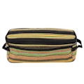 Miniatyrbilde 1 av 8: Camping Kokekar Holder Etnisk Stil Lerretet Multifunksjonell Grønn Stripe Designet Servise Oppbevaringspose for Utendørs Reise