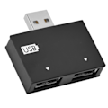 Miniatyrbillede 6 af 8: Hub USB2.0 Han til 2-Port USB Twin Oplader Splitter Adapter Koncentrator (Sort)