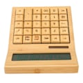 Miniatyrbild 7 av 8: Bambu Kalkylator Soldriven Batteridriven Miljövänlig Funktionskalkylator med 12-bitars Digital LCD-skärm för Skolan