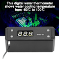 Miniatyrbild 7 av 8: Vattenkylning Digital Termometer G1/4 Svart Panel Röd Blå Grön Vit Display (Svart Panel Vit Display)