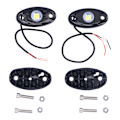 Miniatyrbilde 1 av 8: Par Rocklys Hvite 9LEDs IP68 Chassis Underglow Lampe Universell for Bil Lastebil ATV RZR UTV
