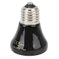 Miniatyrbillede 2 af 8: Keramisk krybdyr varmelampe pære mini infrarød varme keramisk amfibie varmelampe til firben krybdyr 220V‑240V 75W sort