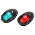 Miniatyrbillede 5 af 8: 2 stk IP66 marine sejlads signallys DC 12V 3W LED navigationslys rød grønt lys til yacht båd sort