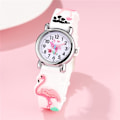 Miniatyrbild 2 av 4: Watch(Vit, Flamingo),Vattentät Barnarmbandsur Quartz Movement,3D Cartoon Design,Digital Watch för 3 år till 11 år gammal flicka Pojke